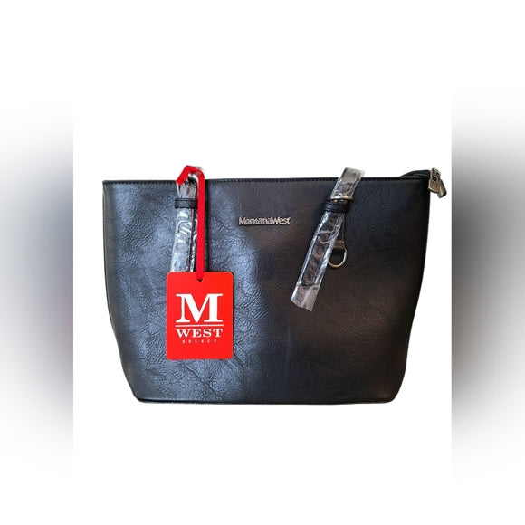 Montana West Black Vegan Leather Shoulder Bag