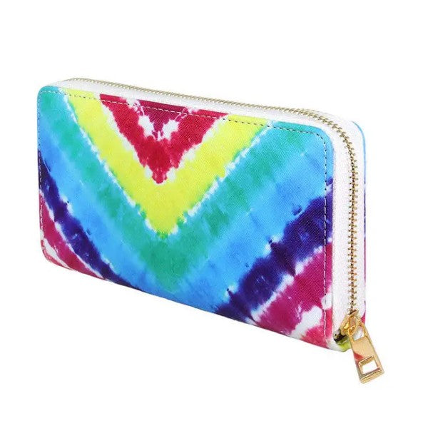 Rainbow Stripes Tie Dye Wallet