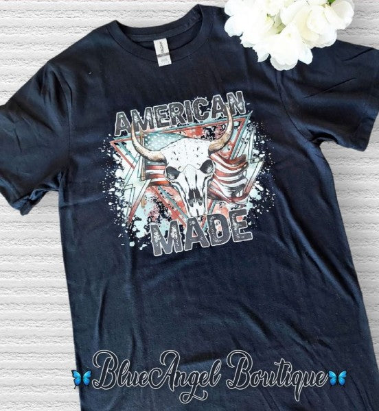 American Made Bull Skull Graphic Tee