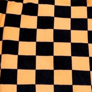 Black & Orange Checkered Plus Size Leggings