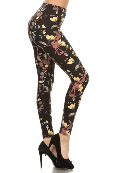 Fall Floral Full Length Leggings