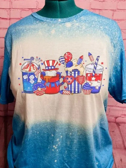 Fourth of July Coffee Gnome Graphic Tee