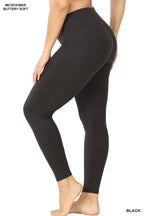 Black High Waisted Full Length Plus Size Leggings w/Pockets