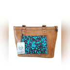 Trinity Ranch Hair On Turquoise & Taupe Concealed Tote/Bag
