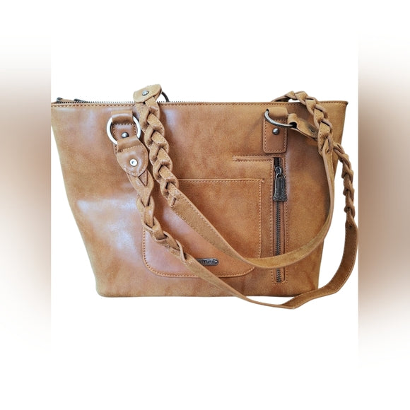 Trinity Ranch Hair On Turquoise & Taupe Concealed Tote/Bag