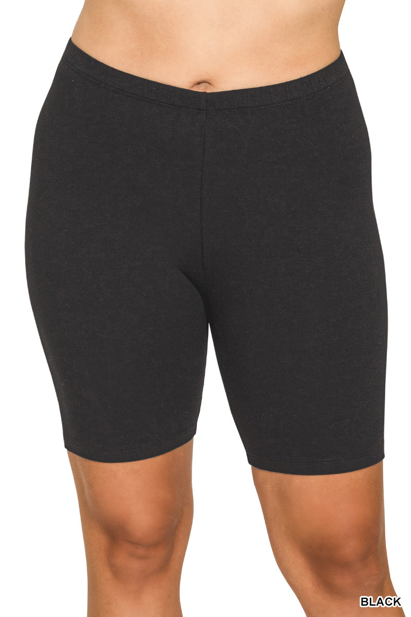 Black Plus Size Biker Shorts