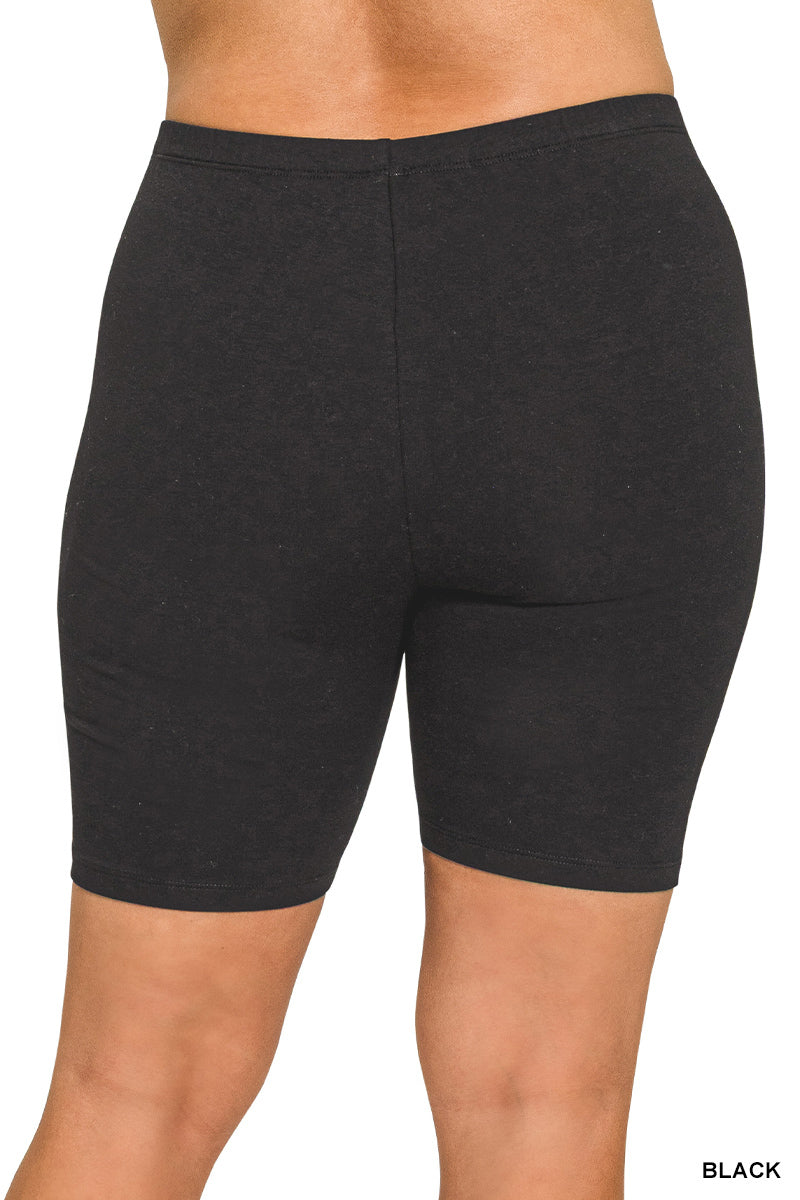 Black Plus Size Biker Shorts