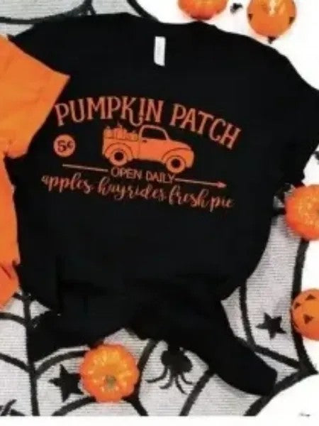 Pumpkin Patch Fall V~Neck Graphic Tee