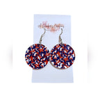 Red & Blue Stars Acrylic Dangle Earrings