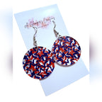 Red & Blue Stars Acrylic Dangle Earrings