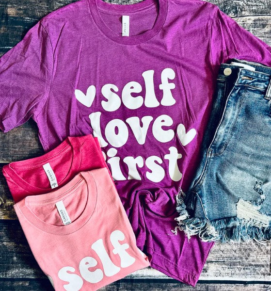 Self Love First Light Pink Graphic Tee