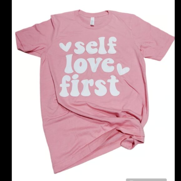 Self Love First Light Pink Graphic Tee