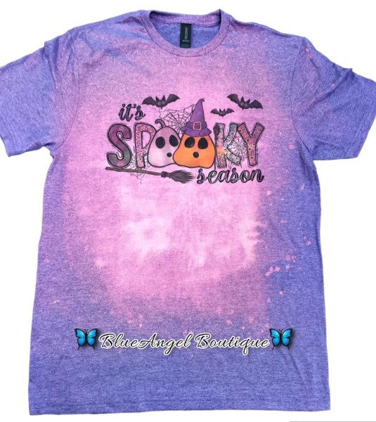 It's Spooky Season Halloween Acid Wash Bleached Tee