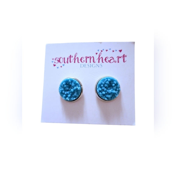 Turquoise Druzy Earrings