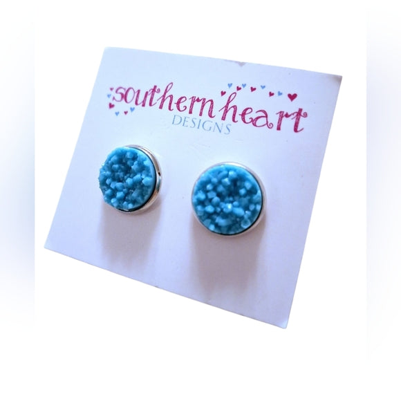 Turquoise Druzy Earrings