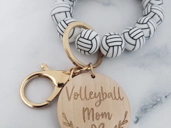 Volleyball Mom Wristlet Keychain