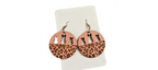 Wood Pink Easter Bunny & Leopard Earrings