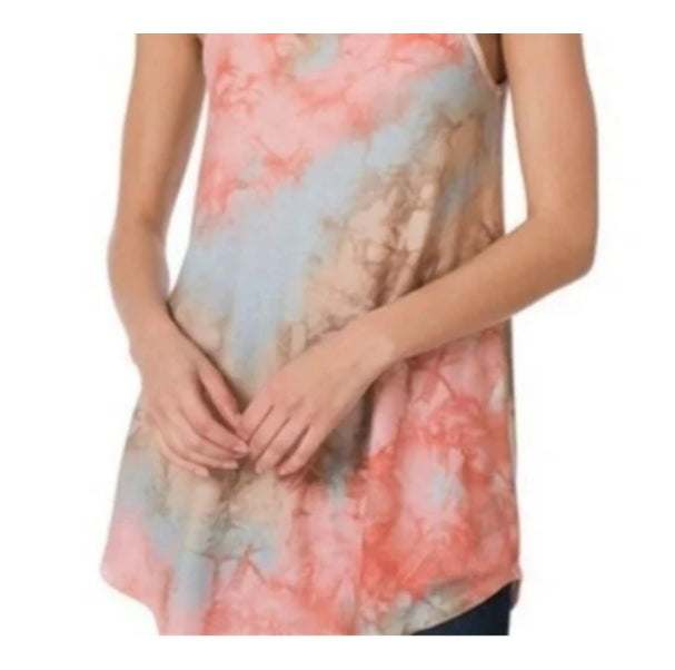 Blue, Peach, & Taupe Tie Dye Tank Top