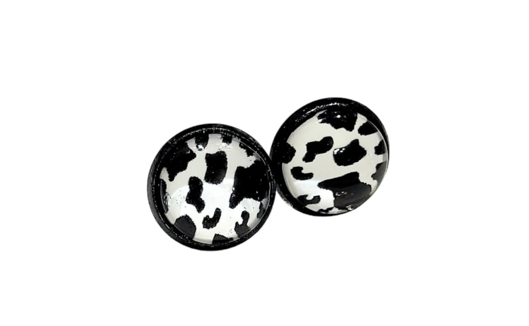 Cow Print Acrylic Earrings