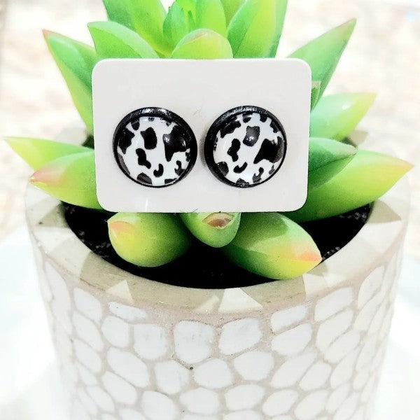 Cow Print Acrylic Earrings